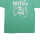 HANES Mens Green Vessels 1990 Graphic T-Shirt L Short Sleeve Crew Neck Vintage