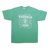 HANES Mens Green Vessels 1990 Graphic T-Shirt L Short Sleeve Crew Neck Vintage
