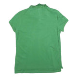 LACOSTE Womens Green Polo Shirt Short Sleeve Crocodile Logo L Cotton Blend