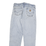 CARHARTT Mens Jeans Blue Regular Straight Denim Light W31 L32 Workwear Zip