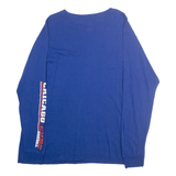 MAJESTIC Mens Blue Chicago Cubs Graphic T-Shirt XL Long Sleeve Crew Neck