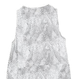 MICHAEL KORS Womens Black & White Printed Sleeveless Zip Top M Stylish Women