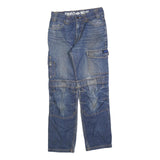 DICKIES Mens Blue Regular Fit Cargo Denim Rinse Wash Jeans W28 L30 Utility Zip