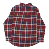 CHAPS Mens Red & Navy Plaid Shirt L Cotton Blend Button Down Casual