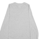 CHAMPION Mens Grey Long Sleeve Crew Neck T-Shirt S Cotton Logo Sweatshirt