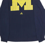 ADIDAS Mens Navy Blue Yellow Graphic Modern T-Shirt Long Sleeve Crew Neck M