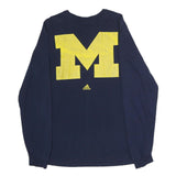 ADIDAS Mens Navy Blue Yellow Graphic Modern T-Shirt Long Sleeve Crew Neck M
