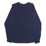 ADIDAS Mens Navy Blue Yellow Graphic Modern T-Shirt Long Sleeve Crew Neck M