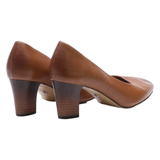 TAMARIS Court Heels Brown Leather Womens UK 4