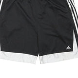 ADIDAS Mens Black & White Casual Shorts XL W35 Logo Three Stripe