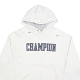 CHAMPION Mens White Hoodie 2XL Cotton Blend Pullover Printed Logo