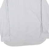 TOMMY HILFIGER Mens White & Grey Striped Shirt 2XL Button-Down Cotton Blend