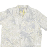 PARADICE BEACH CLUB Mens Beige & Grey Tropical Print Shirt M Lightweight Summer