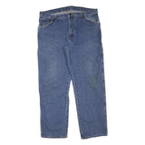 DICKIES Mens Regular Blue Denim Jeans W38 L30 Cotton Blend Zip Pockets Workwear