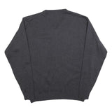 Mens Black Velvet Plain V-Neck Basic Knit Jumper XL Soft Lightweight Stylish