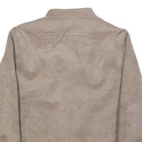 PLUS Womens Beige Button Jacket M Polyester Plain Elegant Casual Outerwear