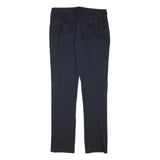 MARELLA Womens Cotton Blend Navy Slim Straight Trousers W32 L32 Smart Workwear
