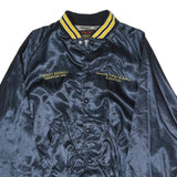 PLA-JACK Mens Navy Blue & Yellow Baseball Champion Satin Button Jacket XL