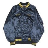 PLA-JACK Mens Navy Blue & Yellow Baseball Champion Satin Button Jacket XL