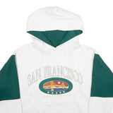 Mens White & Green San Francisco Graphic Pullover Hoodie M Cotton Blend Casual