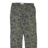 FIFTEEN Womens Cotton Blend Green Camouflage Relaxed Drawstring Trousers W25 L26