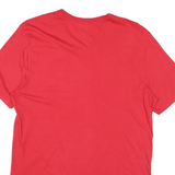 TOMMY HILFIGER Mens Red V-Neck T-Shirt L Cotton Blend Classic Fit Logo