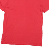 TOMMY HILFIGER Mens Red V-Neck T-Shirt L Cotton Blend Classic Fit Logo