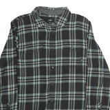 VANS Mens Black & Green Check Shirt M Long Sleeve Cotton Casual Button Pocket