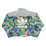 ADIDAS Womens Colourblock Floral Print Nylon Track Jacket UK 18 Zip Casual