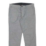 TED BAKER Womens Cotton Blend Grey Slim Straight Trousers W32 L26 Smart Casual