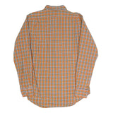 POLO RALPH LAUREN Mens Orange & Blue Check Shirt M Casual Cotton Blend Long