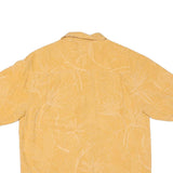 Mens Yellow Cotton Blend Hawaiian Shirt M Tropical Botanical Print Casual