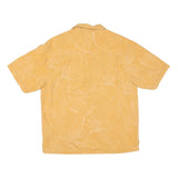 Mens Yellow Cotton Blend Hawaiian Shirt M Tropical Botanical Print Casual