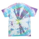 GILDAN Mens Blue & Purple Tie Dye T-Shirt M Short Sleeve Crew Neck Casual Cotton