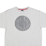 NAUTICA Mens Grey Authentic Denim Jeans Co Graphic T-Shirt L Short Sleeve Crew