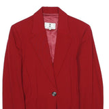OLIVER Womens Red Wool Button Jacket UK 8 Classic Tailored Blazer Style