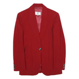 OLIVER Womens Red Wool Button Jacket UK 8 Classic Tailored Blazer Style