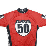 Mens Red & Black Modern L Short Sleeve Round Neck Graphic T-Shirt Plus50