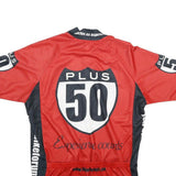 Mens Red & Black Modern L Short Sleeve Round Neck Graphic T-Shirt Plus50