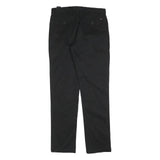 TOMMY HILFIGER Mens Cotton Blend Black Slim Straight Trousers W30 L32 Classic