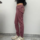 Rock Revival Embroidered Jeans - 31W UK 10 Pink Cotton