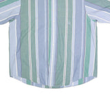 NAUTICA Mens Blue & Green Striped Cotton Shirt XL Button Down Casual Summer