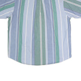 NAUTICA Mens Blue & Green Striped Cotton Shirt XL Button Down Casual Summer