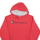 CHAMPION Mens Red Pullover Hoodie S Cotton Blend Jersey Drawstring Kangaroo