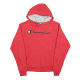 CHAMPION Mens Red Pullover Hoodie S Cotton Blend Jersey Drawstring Kangaroo