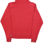 CHAMPION Mens Red Pullover Hoodie S Cotton Blend Jersey Drawstring Kangaroo