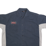 DICKIES Womens Blue & Grey Workwear Cotton Blend Shirt XL Casual Utility