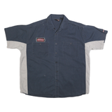 DICKIES Womens Blue & Grey Workwear Cotton Blend Shirt XL Casual Utility