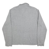 POLO RALPH LAUREN Mens Grey Cotton Blend Plain Half Zip Jumper L Casual Knitwear