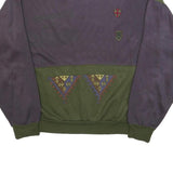 VINCI Mens Purple & Green Sweatshirt Crew Neck L Cotton Blend Casual Pullover